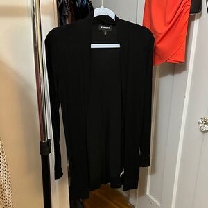 Express Black Open-Front Lightweight Cardigan